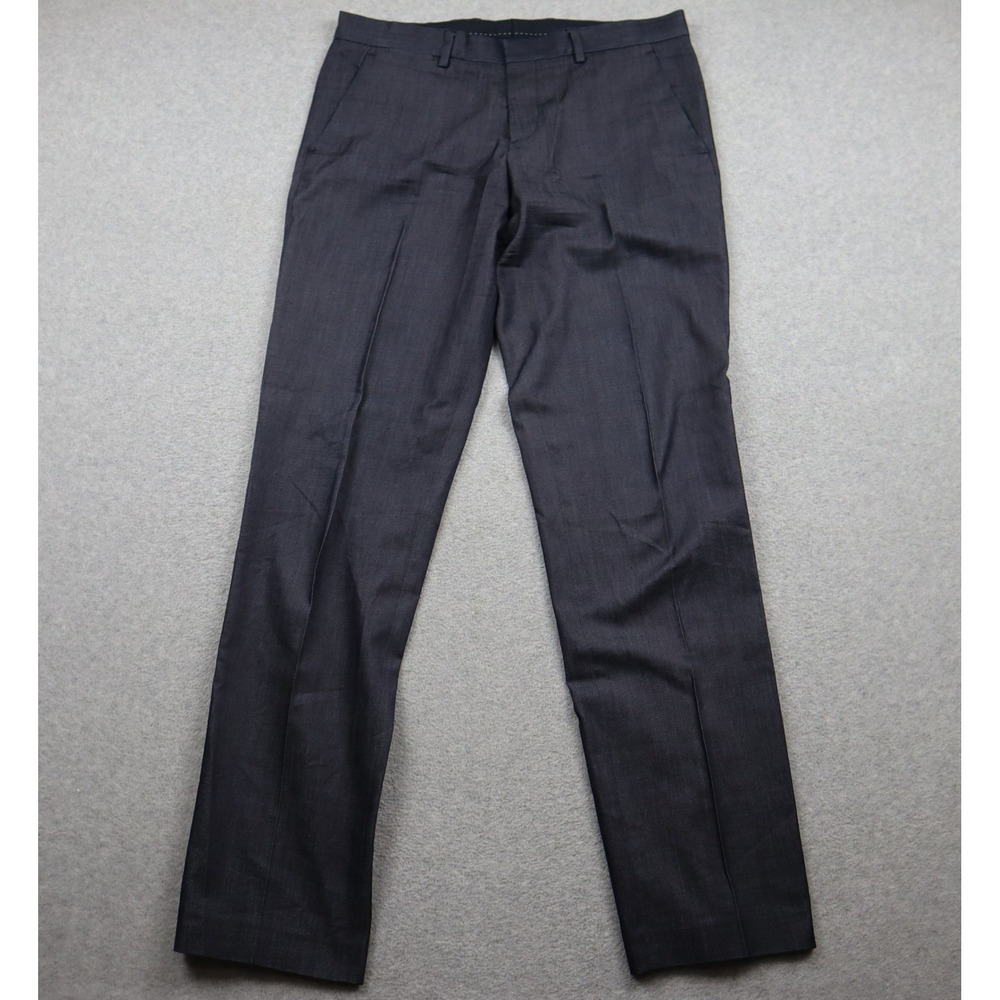 Express Dress Pants Mens 32x34 Photographer Navy Blue Slim Fit Flat Front